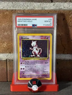 Pokemon 1999 Mewtwo 10 Holo Base Set PSA 10 - Image 1