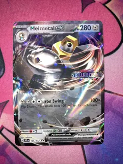 Melmetal ex 105/142 Stellar Crown Stamp Holo Box Promo NM English SCR Pokemon - Image 2