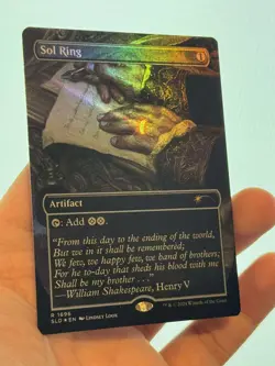 1X FOIL Sol Ring BORDERLESS MINT MTG Magic Secret Lair Commander CEDH - Image 2