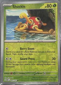 Shuckle 005/197 Reverse Holo Obsidian Flames OBF NM/M Pokemon TCG - Image 1