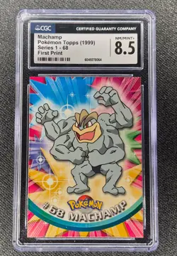 1999 Topps Pokemon Series 1 First Print Machamp #68 CGC 8.5 - Image 1