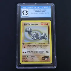 Brock’s Geodude 1st Edition 66/132 Gym Heroes CGC 9.5 GEM MINT 2000 WOTC Pokemon - Image 1