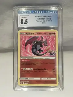 CGC Graded 8.5 Radiant Charizard 011/078 Pokemon Go Holo rare Pokemon Card - Image 2