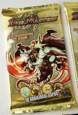 5x DUEL MASTERS EVO CRUSHINATORS OF DOOM DM 02 CARD GAME SEALED BOOSTER PACKS ! - Image 2