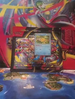 Pokemon TCG: Mega Evolution 3 Pack Blister with Psyduck Promo Card - Image 1