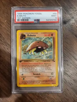 Pokemon Fossil Kabuto 1st Edition PSA 9 Mint 1999 - Image 1