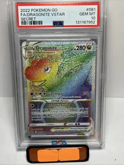 PSA 10 Dragonite VSTAR (Secret) 081/078 Pokemon GO Holo Rainbow - Image 1