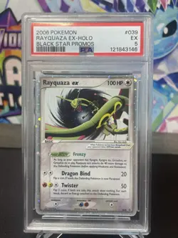 2006 Pokemon Rayquaza EX 039 Black Star Promo Holo PSA 5 #039 - Image 1