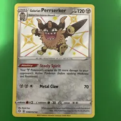 Galarian Perrserker SV087/SV122 Shining Fates: Shiny Vault Holo Pokemon TCG Mint - Image 1