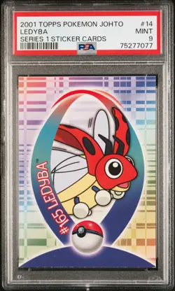 2001 Pokemon TV Animation Johto Series 1 Sticker #165 Ledyba PSA 8 - Image 1