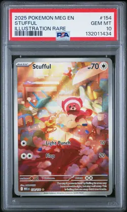 2025 Pokemon MEG EN Stufful 154/132 Illustration Rare PSA 10 (434 - Image 1