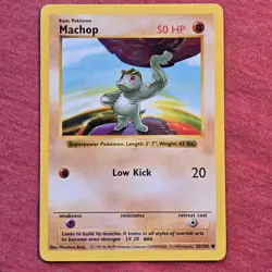 Pokemon 1999 Base Set Shadowless: Machop 52/102 - LP - Image 1