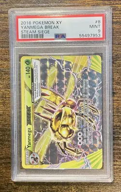 Yanmega BREAK 8/114 HOLO RARE Steam Siege Pokemon Card PSA 9 MINT 🪰 - Image 1