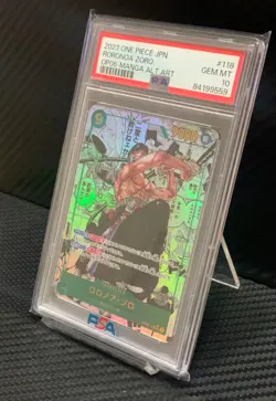 PSA 10 GEM MINT One Piece Card Roronoa Zoro Manga Parallel JP OP06-118 - Image 2