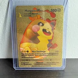 Morpiko VMAX Gold Metal Custom Card - Pokemon Replica Collectible Display - Image 1