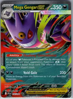 Mega Gengar ex 056/094 ME02: Phantasmal Flames - Pokemon Card - NM - Image 1