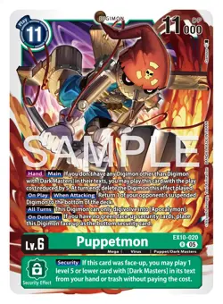 Digimon Ex10 Sinister Order Puppetmon Ex10-020 Rare Card - Image 1