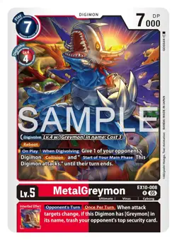 Digimon Ex10 Sinister Order MetalGreymon Ex10-008 Rare Card - Image 1