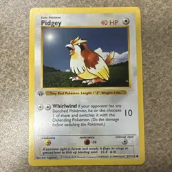 Vintage Pidgey 57/102 1st First Edition Shadowless Base Set Pokemon Card WOTC - Image 1