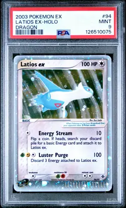 2003 POKEMON EX DRAGON #94 LATIOS EX-HOLO PSA 9 - Image 1
