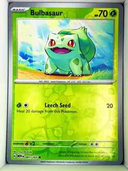 Bulbasaur 001/165 Reverse Holo Pokemon 151 G MEW EN English - Image 1