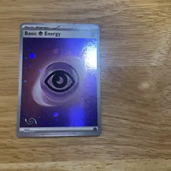 HD Psychic Energy Cosmos Holo with Mew Tail Swirl SVE MEW 005 151 Pokemon Card - Image 1