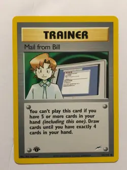 Pokemon Card 1st Edition Neo Destiny Mail from Bill 105/105 Near Mint - Image 1