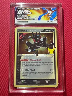 2021 Pokemon Celebrations Greninja Gold Star SWSH144 Black Star Promo - Ace 9 - Image 1