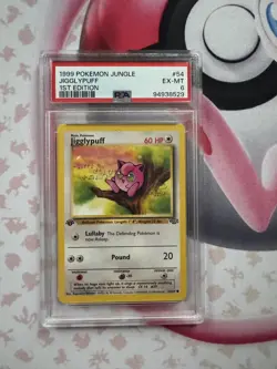 PSA 6 EXCELLENT-MINT 1999 Pokemon Jungle JIGGLYPUFF #54 1st Edition Vintage - Image 1