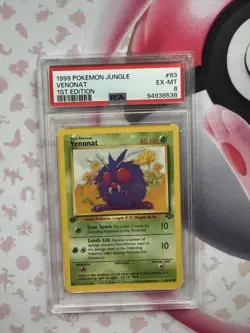 VENONAT 1999 Pokemon Jungle 63/64 1st Edition - PSA EX-MT 6 - Image 1