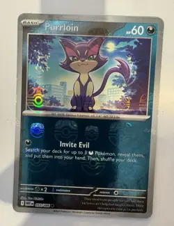 Purrloin (Master Ball Pattern) 055/086 Sv: White Flare Holo Pokemon TCG NM - Image 1