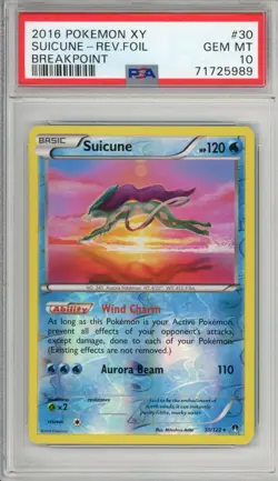PSA 10 - Suicune #30 Pokemon XY Breakpoint - Reverse Holo - Image 1