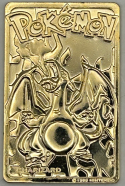 1999 Pokemon Gold Plated Charizard Metal Card - Burger King Promo - Vintage - Image 1