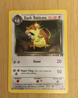 Pokemon Card 1st Edition 51/82 Dark Raticate Common Team Rocket Set - Image 1