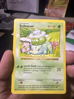 Pokemon TCG Bulbasaur Shadowless Base Set Common Card LP - Image 1