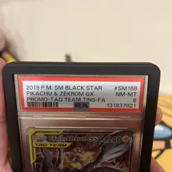 Pokemon Pikachu and Zekrom GX SM168 Black Star Promo TCG PSA 8 - Image 4