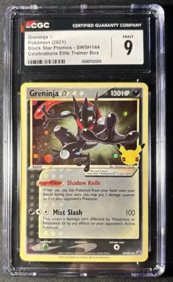 Pokemon TCG Greninja Star SWSH144 Celebrations Black Star Promo CGC 9 - Image 1