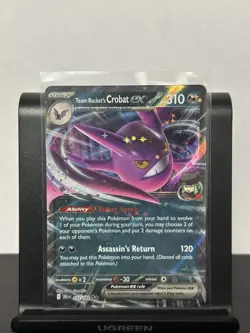 Pokemon Destined Rivals Team Rocket’s Crobat EX 122/182 Holo Double Rare NM - Image 1