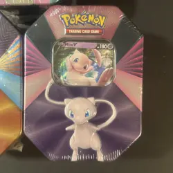 Pokemon- 3 Tin Set V Forces Mew V, Galarian Slowbro V, Lucario V- 2021 Sealed - Image 3