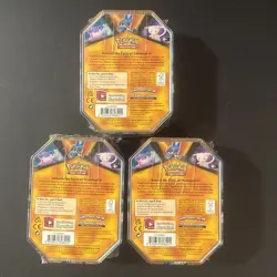 Pokemon- 3 Tin Set V Forces Mew V, Galarian Slowbro V, Lucario V- 2021 Sealed - Image 5