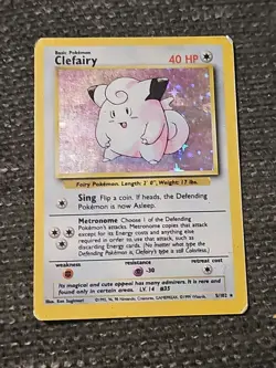 Pokemon TCG Clefairy Base Set 5/102 Holo Unlimited Holo Rare - Image 1