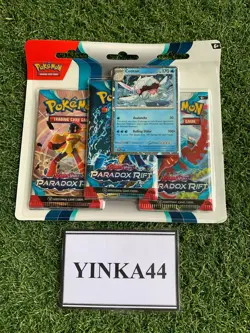 Pokemon TCG: Paradox Rift 3 Pack Blister - Scarlet & Violet - Brand New & Sealed - Image 1
