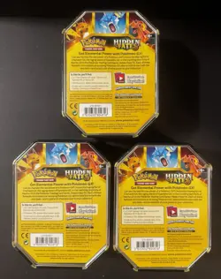 Pokemon Hidden Fates Tins Charizard Gyarados Raichu GX Boxes - Set of 3 - Image 2