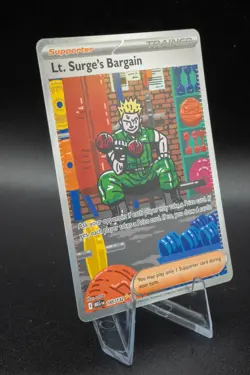 Pokemon Lt. Surge's Bargain 185/132 Special Illustration Rare Mega Evolution SIR - Image 4