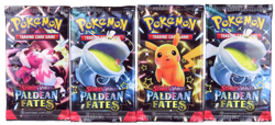 Lot of 4 Pokemon TCG Scarlet & Violet Paldean Fates Factory Sealed Booster Packs - Image 1