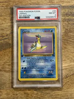 GRADED PSA 8 1999 Pokemon Game Lapras 1st Edition #25 - Image 1