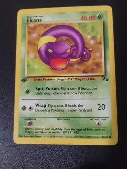 Pokemon TCG Ekans Fossil 46/62 Regular 1st Edition Common - Image 1