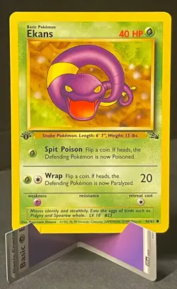 Pokemon TCG Ekans Fossil 46/62 Regular 1st Edition Common - Image 1