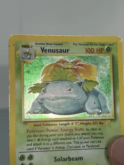 Pokemon TCG Venusaur 15/102 Base Set Unlimited Holo Rare MP No Crease - Image 2