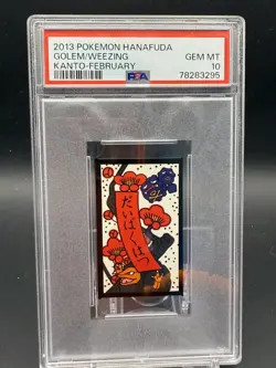 2013 POKEMON HANAFUDA KANTO FEBRUARY GOLEM/WEEZING PSA 10 - Image 1
